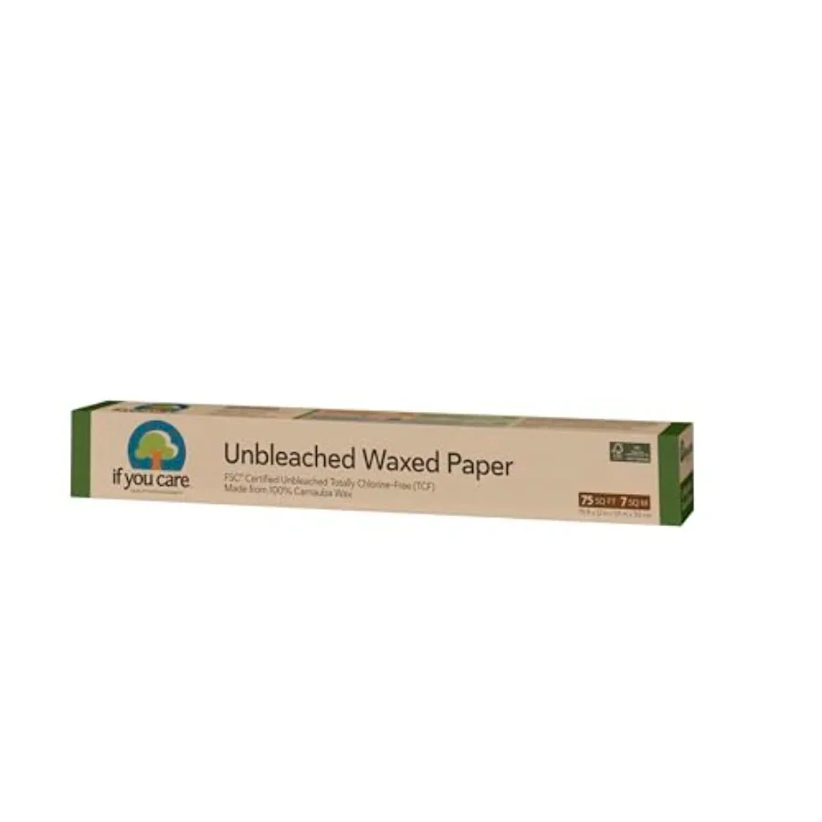 

Wax Paper Rolls 12 Pack of 75 Sq Ft Rolls - Unbleached Chlorine Free 100% Natural Soybean Coated Waxed Sheets Liner for Baking