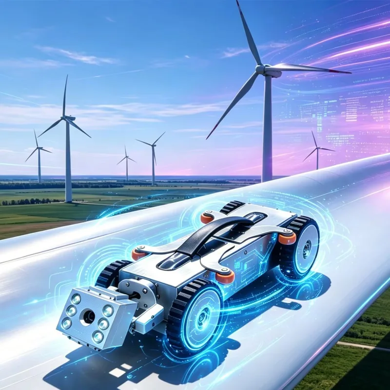 Factory 360° Rotation Front Camera Distance Counter Generate Report Wind Turbine Blade Inspection Crawler Robot With Tablet