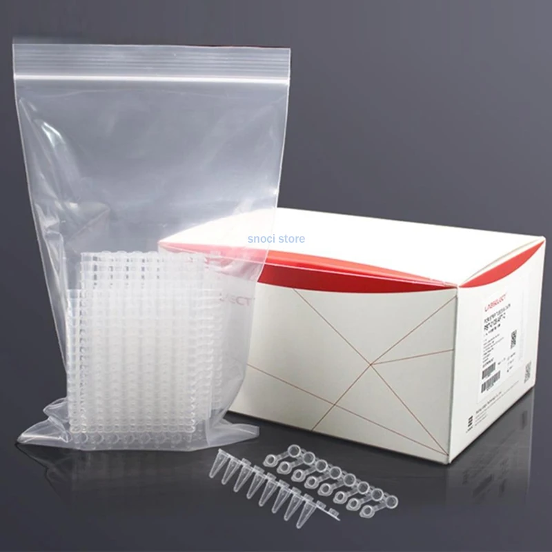 0.1/0.2 مللي Pcr 8/12 شرائط أنبوب مختبر الإسفار الكمي PCR أنبوب قطاع 125/200 قطعة PP أنبوب الطرد المركزي مع غطاء مختبر المورد