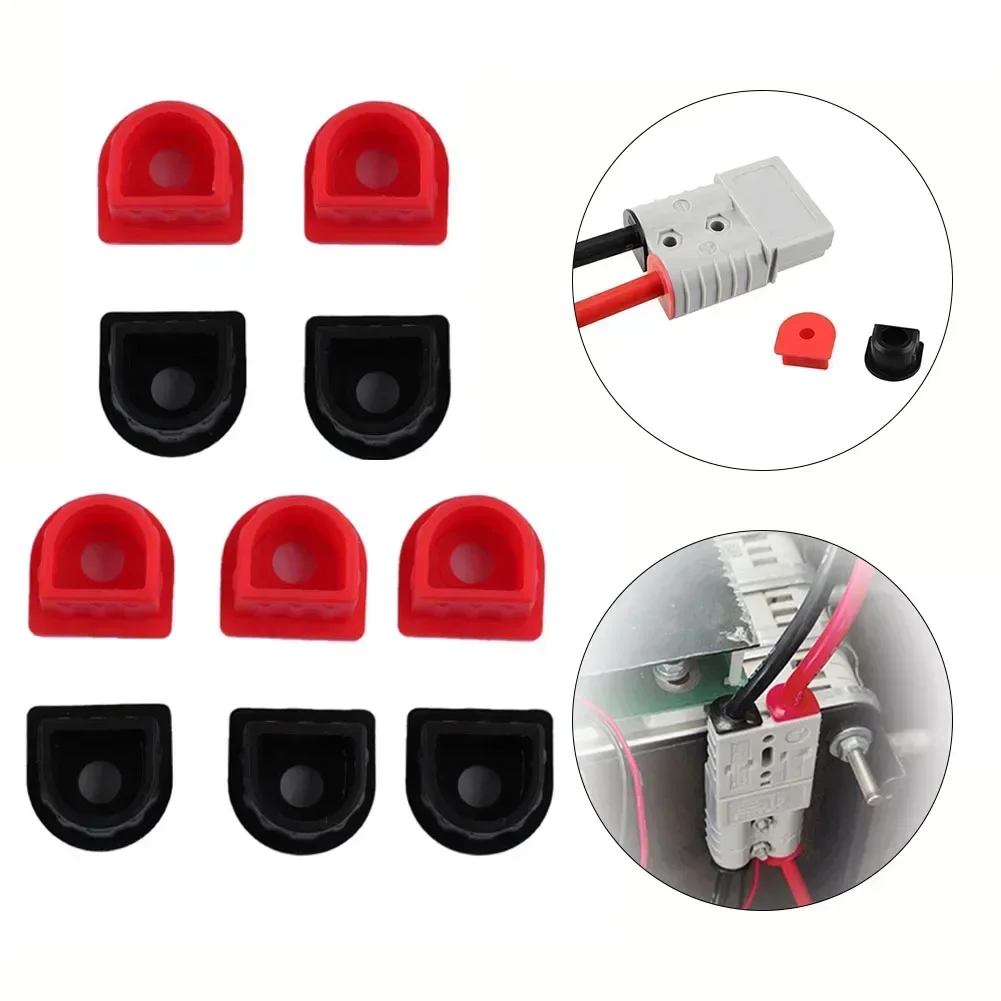 10 PCS Waterproof Solid Line Plug Cable Red Black Fixed Plug 50A-350A  Material Cable Protection Fixed Plug Terminals