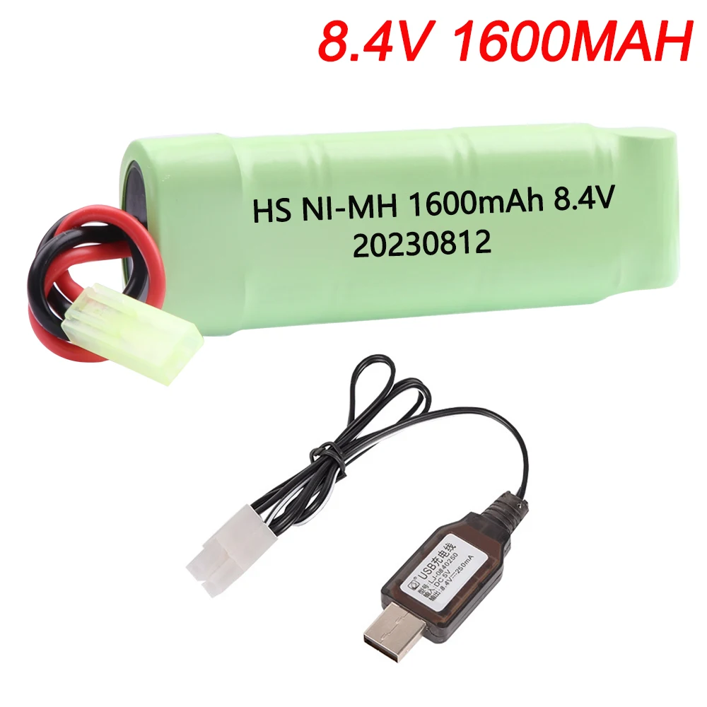 7S 2/3A 8.4V 1600mAh NiMH płaski akumulator z ładowarką do pistoletów Airsoft MP5, blizna, M249, M240B, M60, G36 części