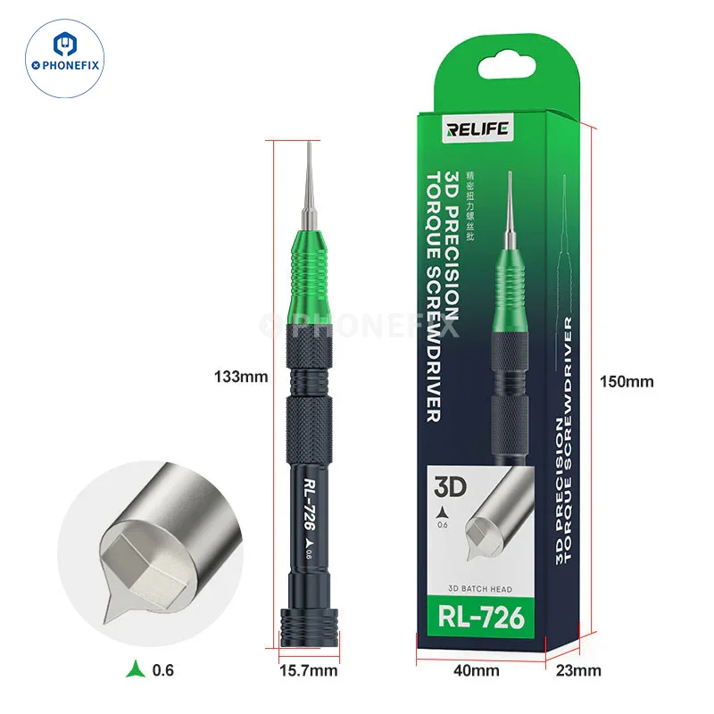 RELIFE 0.6Y 0.8 Pentalobe T1 Torx 1.5 Phillips 2.5 Convex Cross RL-726 Multitool 3D Precision Magnetic Torque Screwdriver