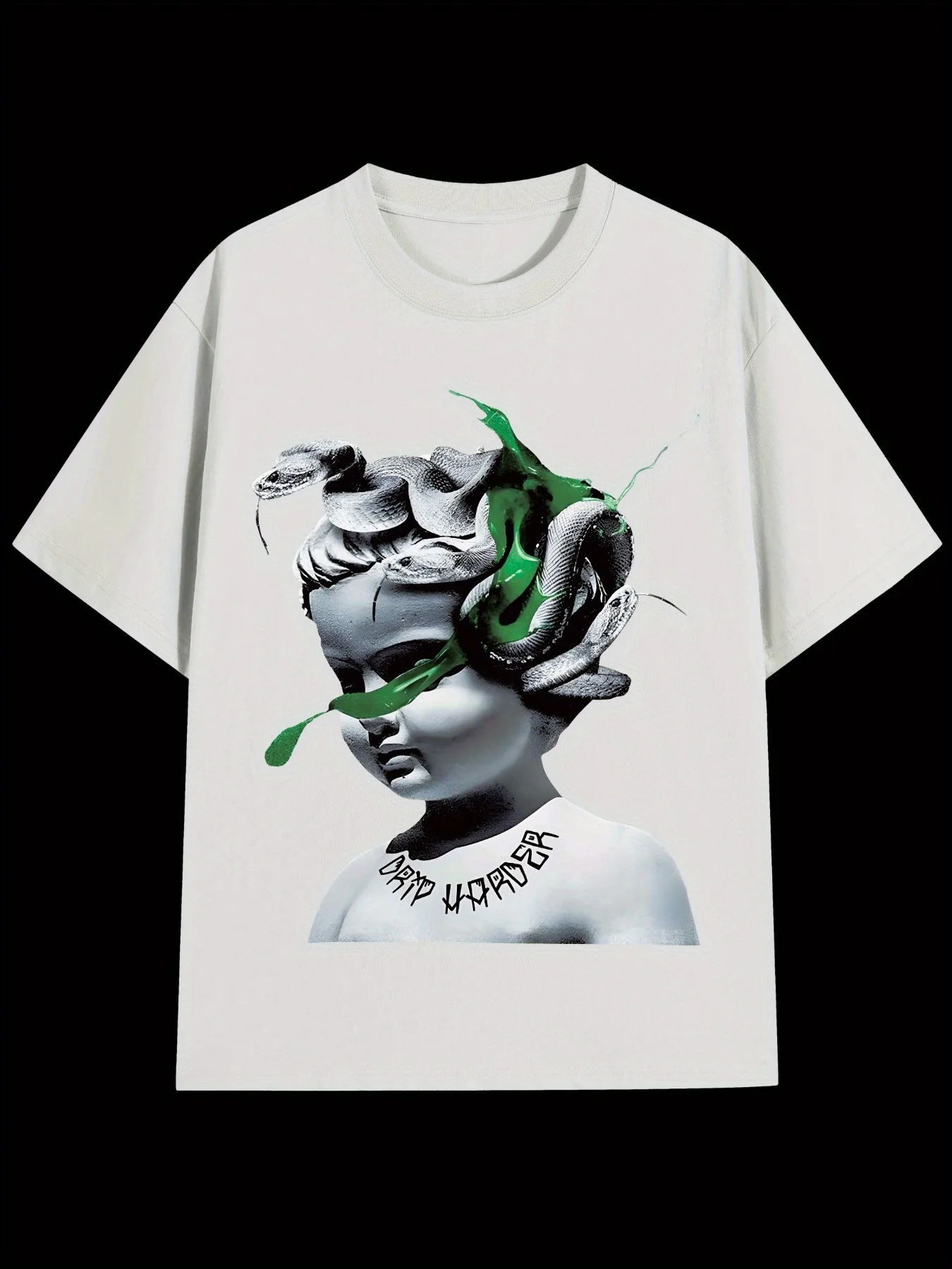 

Мужская уличная хлопковая футболка Y2K с графическим принтом ангела и змеи, 100 хлопок, 180 г/м2, с круглым вырезом, с коротким рукавом, стандартный крой