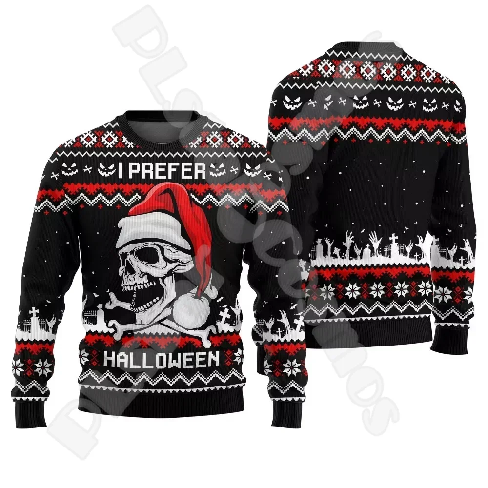 

Halloween Christmas Santa Claus Graffiti Vintage Retro Winter Ugly Sweater 3DPrint Harajuku Pullover Casual Funny Long Sleeves 9