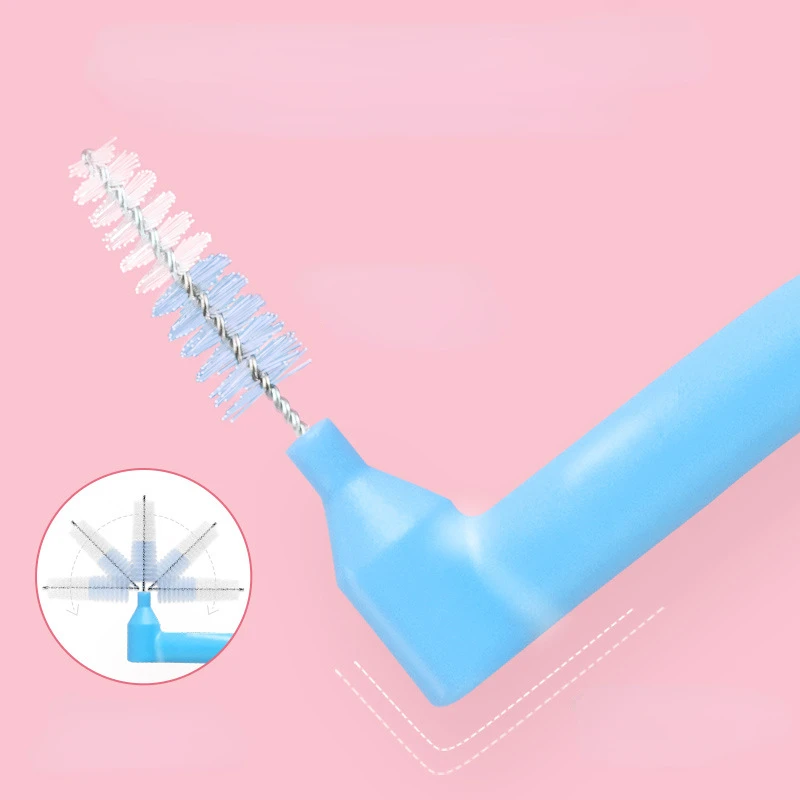 10 pcs\bag L-Shape Interdental Brush Wire Orthodontic Interdental Brush Orthodontic Toothbrush Soft Bristle Oral Care