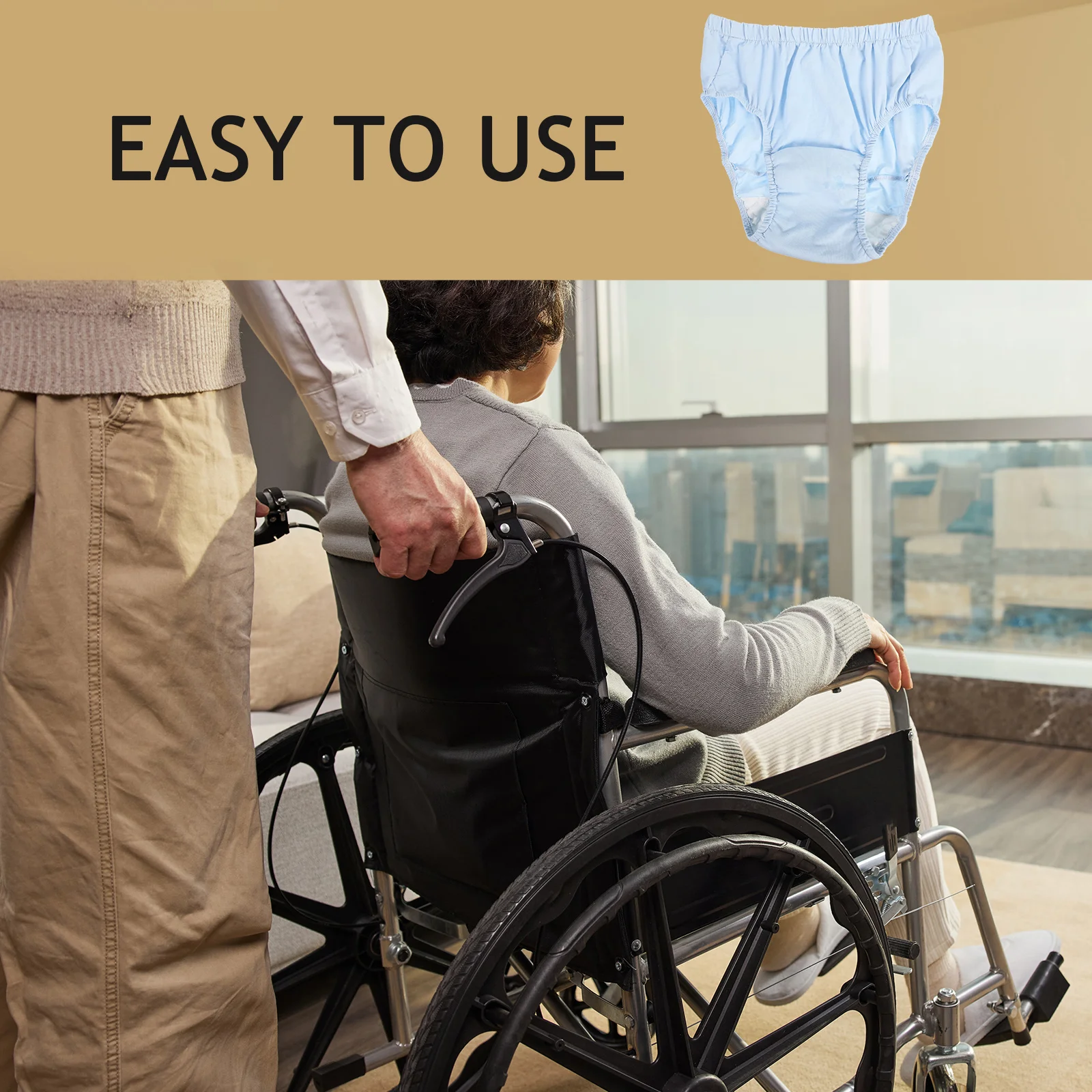 

Хлопковое нижнее белье для людей недержания. Моющийся подгузник. Удобный и дышащий подгузник для пожилых людей при недержании.