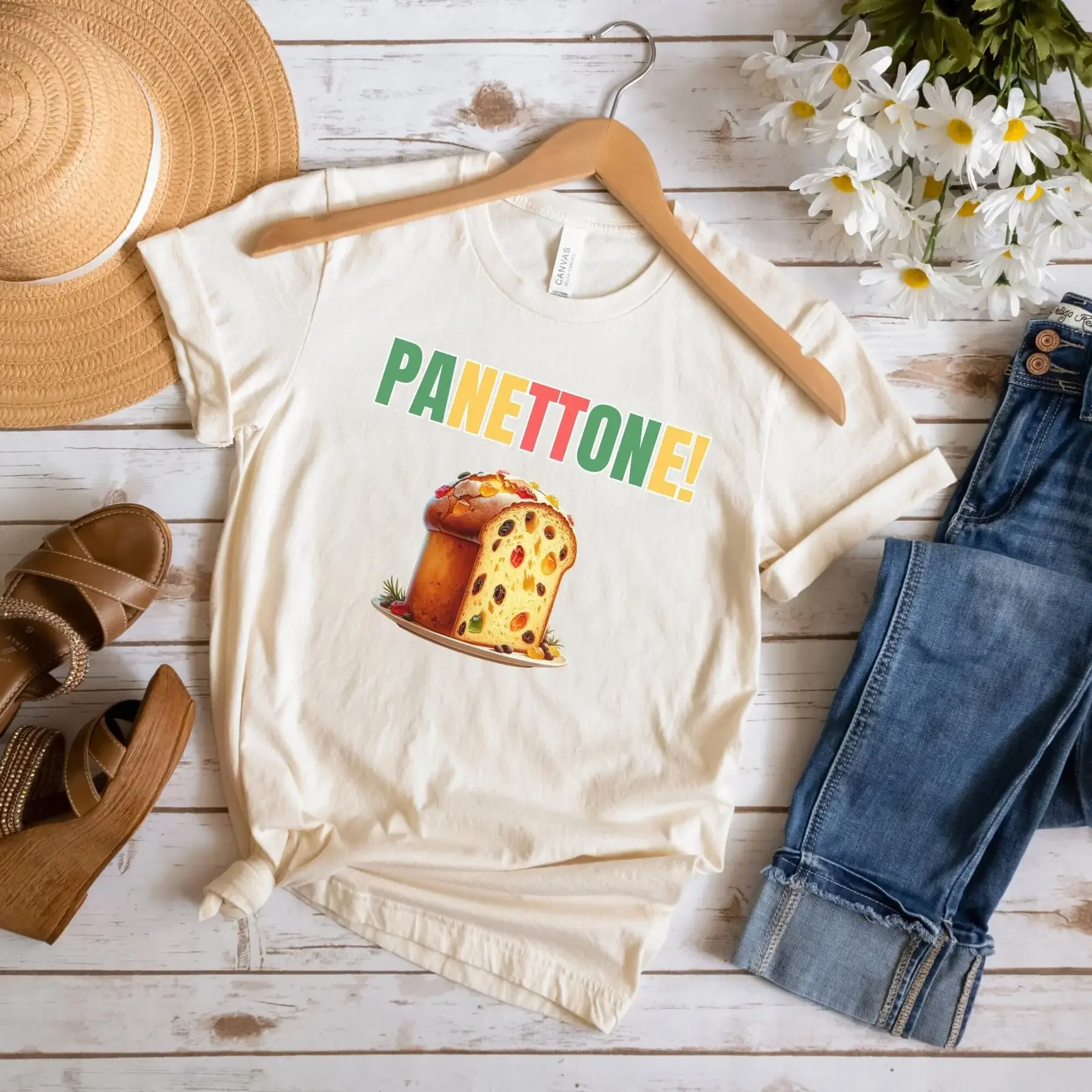 Camiseta de jersey de pastel de fruta panettone de postre italiano para el orgullo festivo