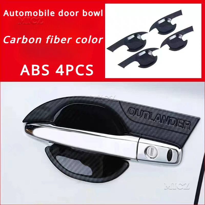 For Mitsubishi Outlander Car Styling ABS Charcoal Door Handle Protective Covering Cover Trim 2013-2020