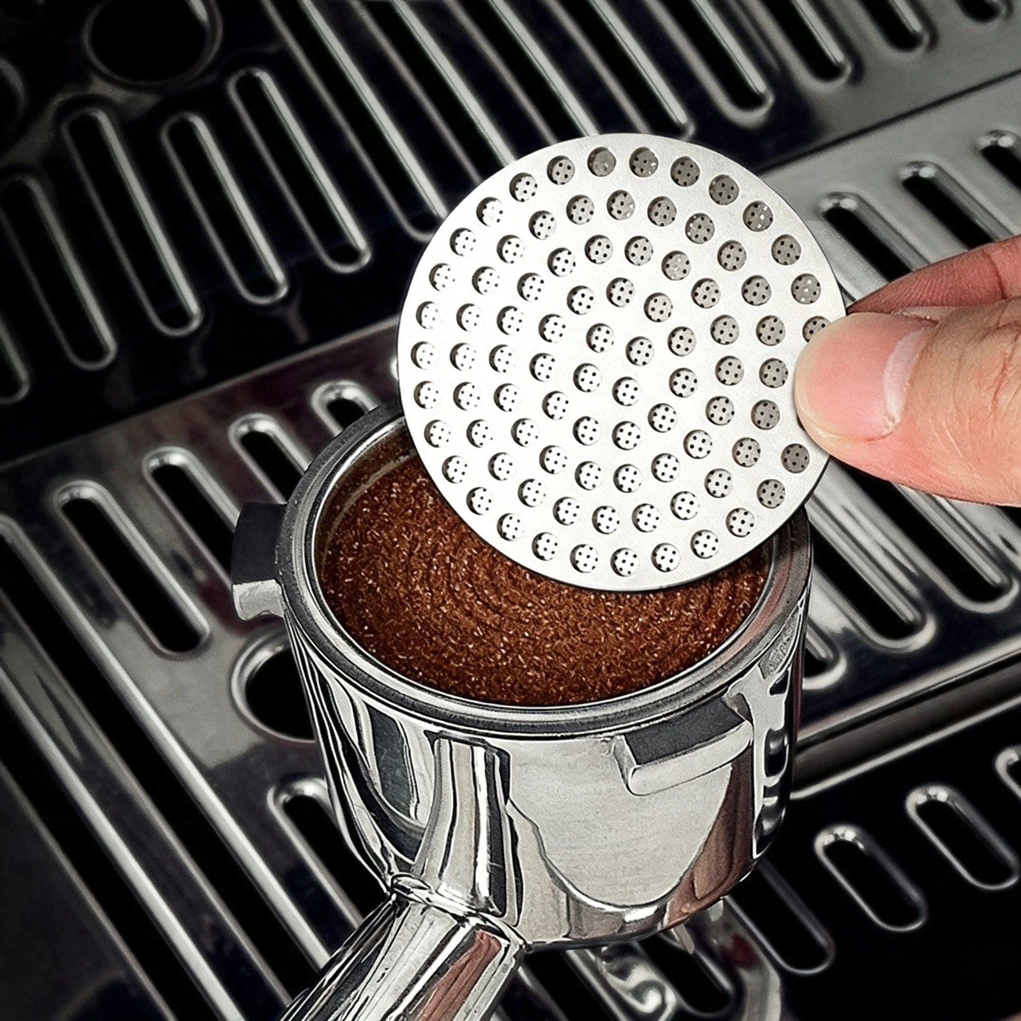51/53/58.5mm Espresso Puck Screen Double Layer Metal Coffee Reusable Filter for Portafilter Home Basket Accessories