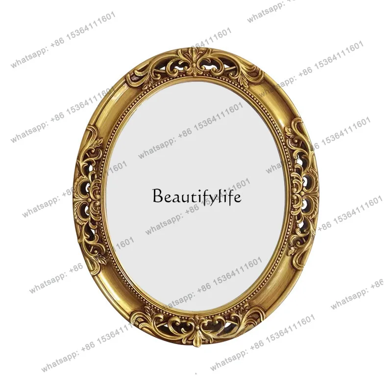 56French retro style bathroom mirror oval home wall hanging