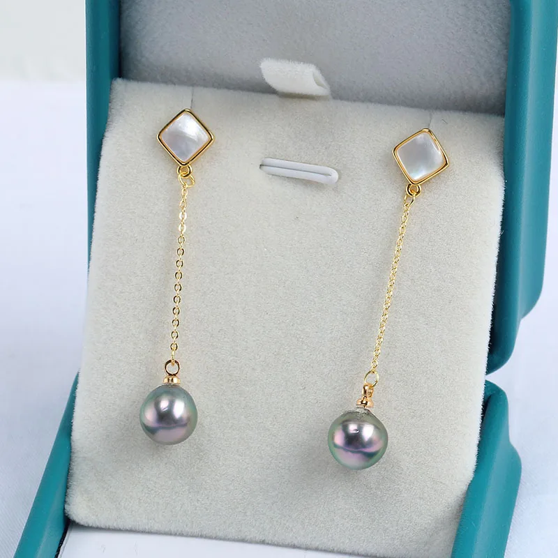 4PCS E200 Gold Plated Copper Shell S925 Silver Needle Pearl Stud Earrings Findings Jewelry Making DIY Jewelry Accessories