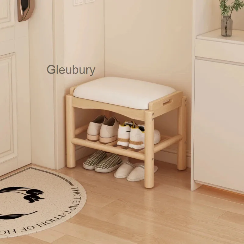 Room Living Modern Nordic Door Shoe Change Stool Household Solid Wood Storage Shoe Rack Organizer Hanger Shelf Shoerack Home