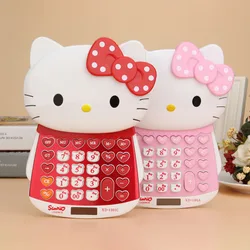 Kawaii Hello Kittys Calculator Cartoon Kt Cat Doll Style Slider Dual Power Supply Computer Student Arithmetic Office Supplies