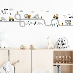 1pc Cartoon Cars Wall Stickers for Children Room Kids Room Truck Tractor Bedroom Wall Decoration Home Decor for The House