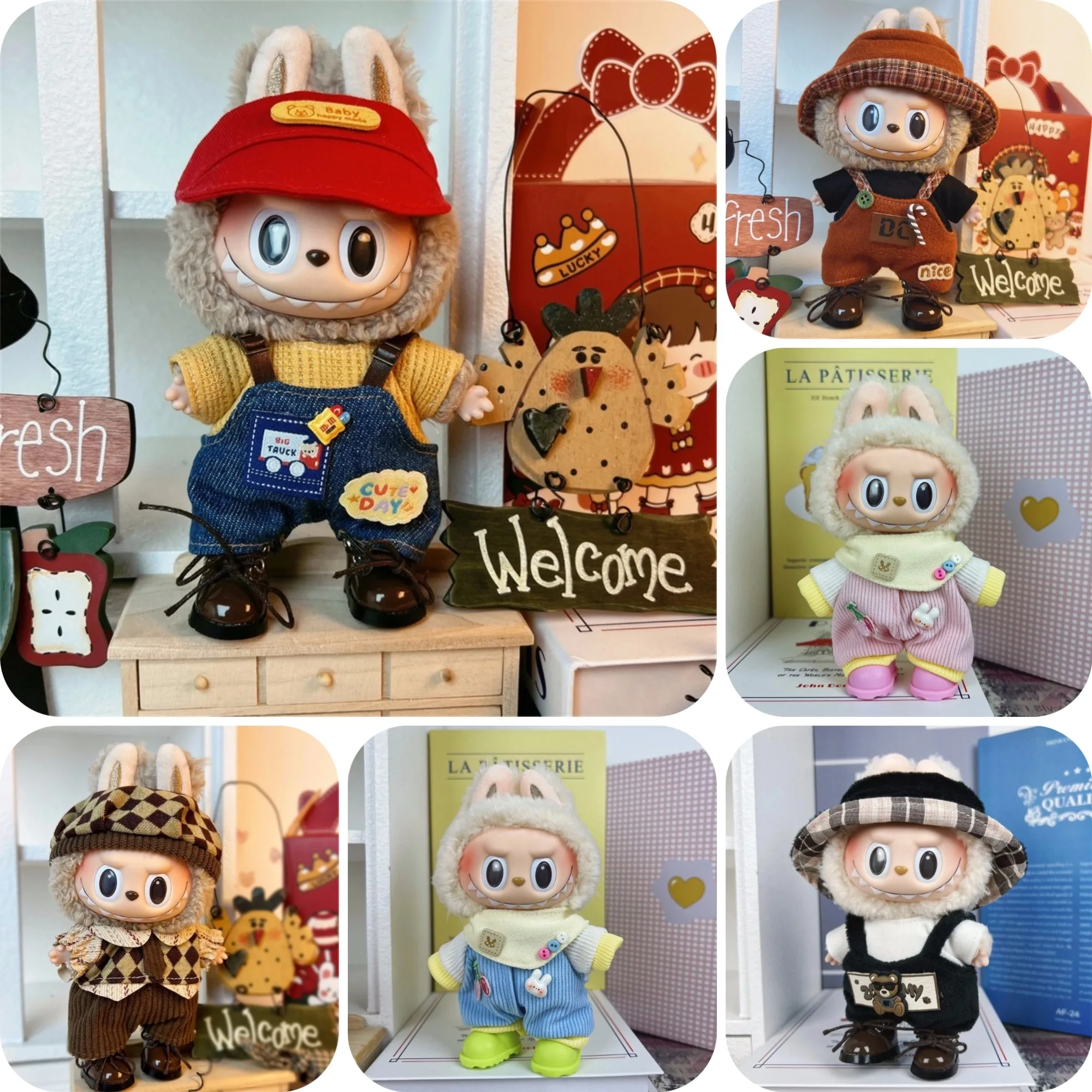 【No Shoes】For 15cm Labubu Stylish Outfit Clothes Sports & Leisure Suit Labubu Outfit Accessories Labubu Ropa