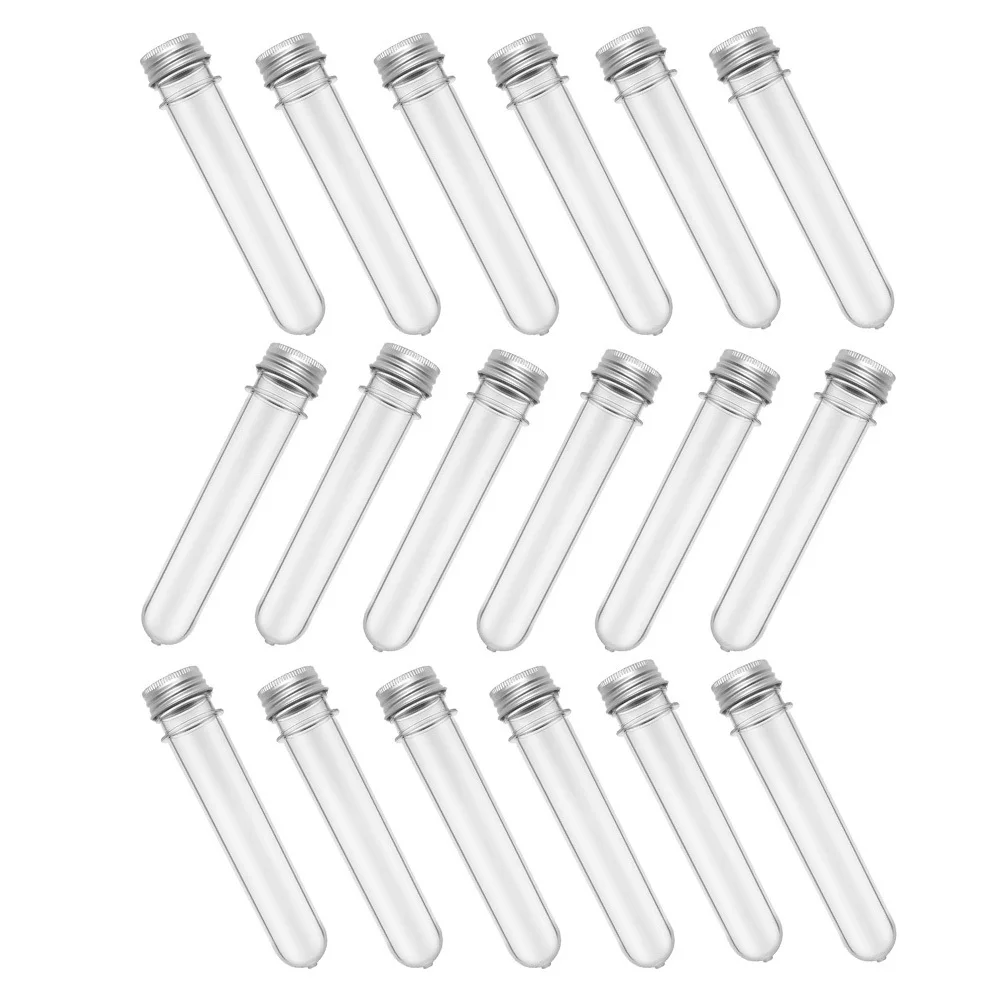 50 قطعة زجاجات أنبوبية أنابيب تخزين شفافة لملح حمام الحلوى عينات مصنوعة يدويًا مقاومة للانسكاب السائل مختومة