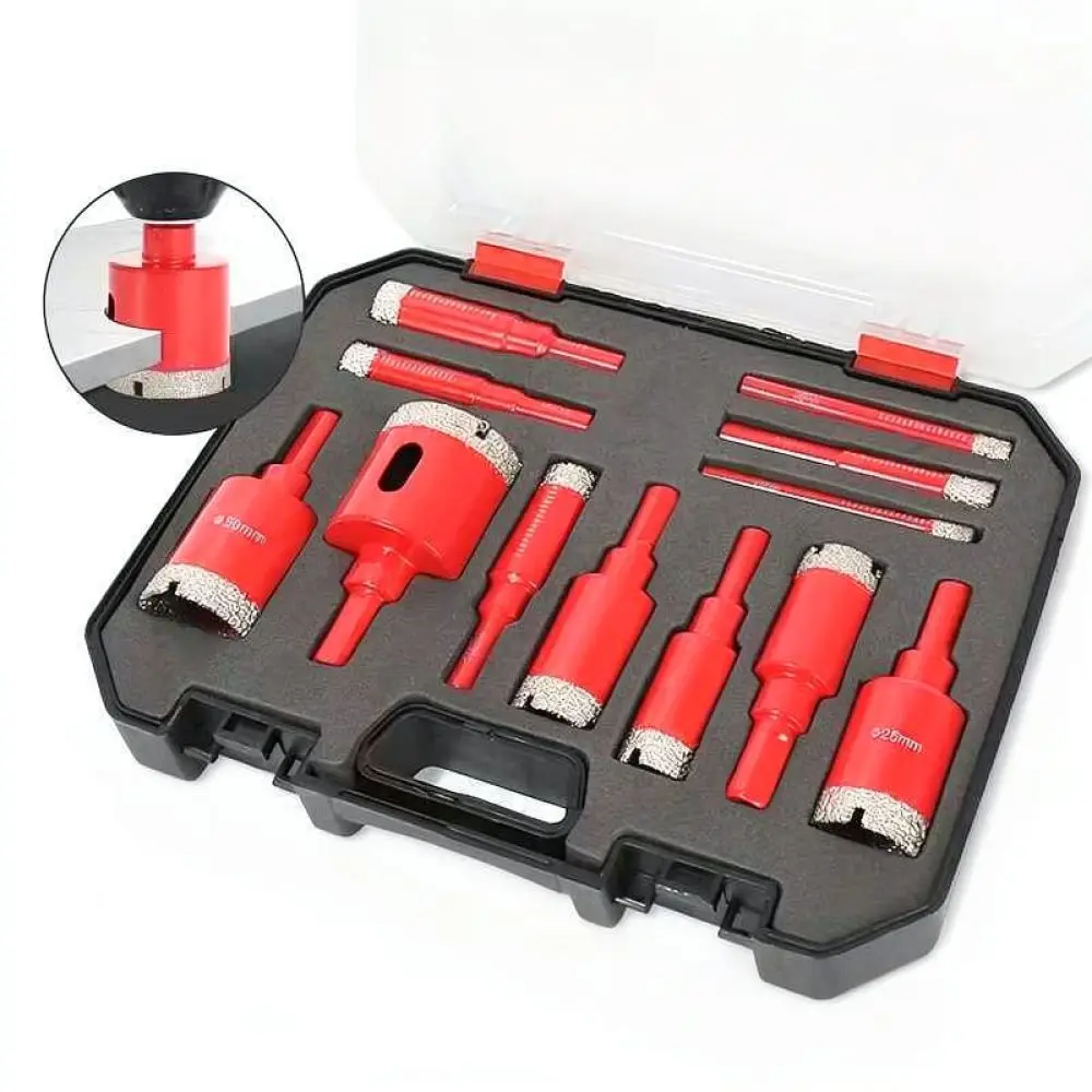 Professional Diamond Dry Drill Bit Set For Granite Marble Vitrified Porcelain Ceramic Tile Masonry Hole Cutting Tool