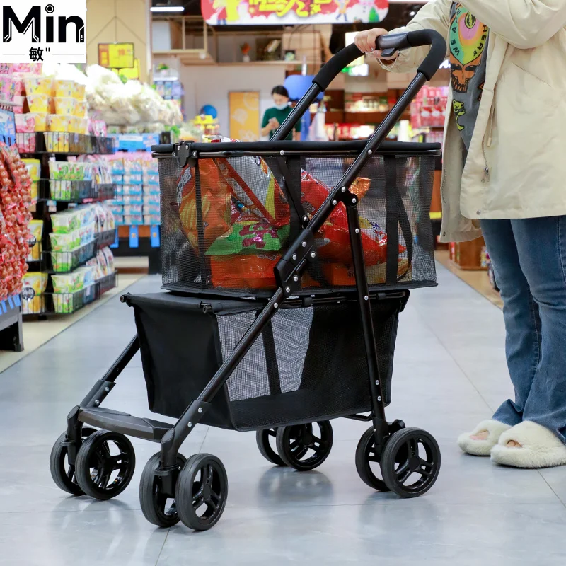 RTS Luxury 4 Wheels Pet Stroller Durable Travel Carrier for Small Dogs Outdoor Walking Travel