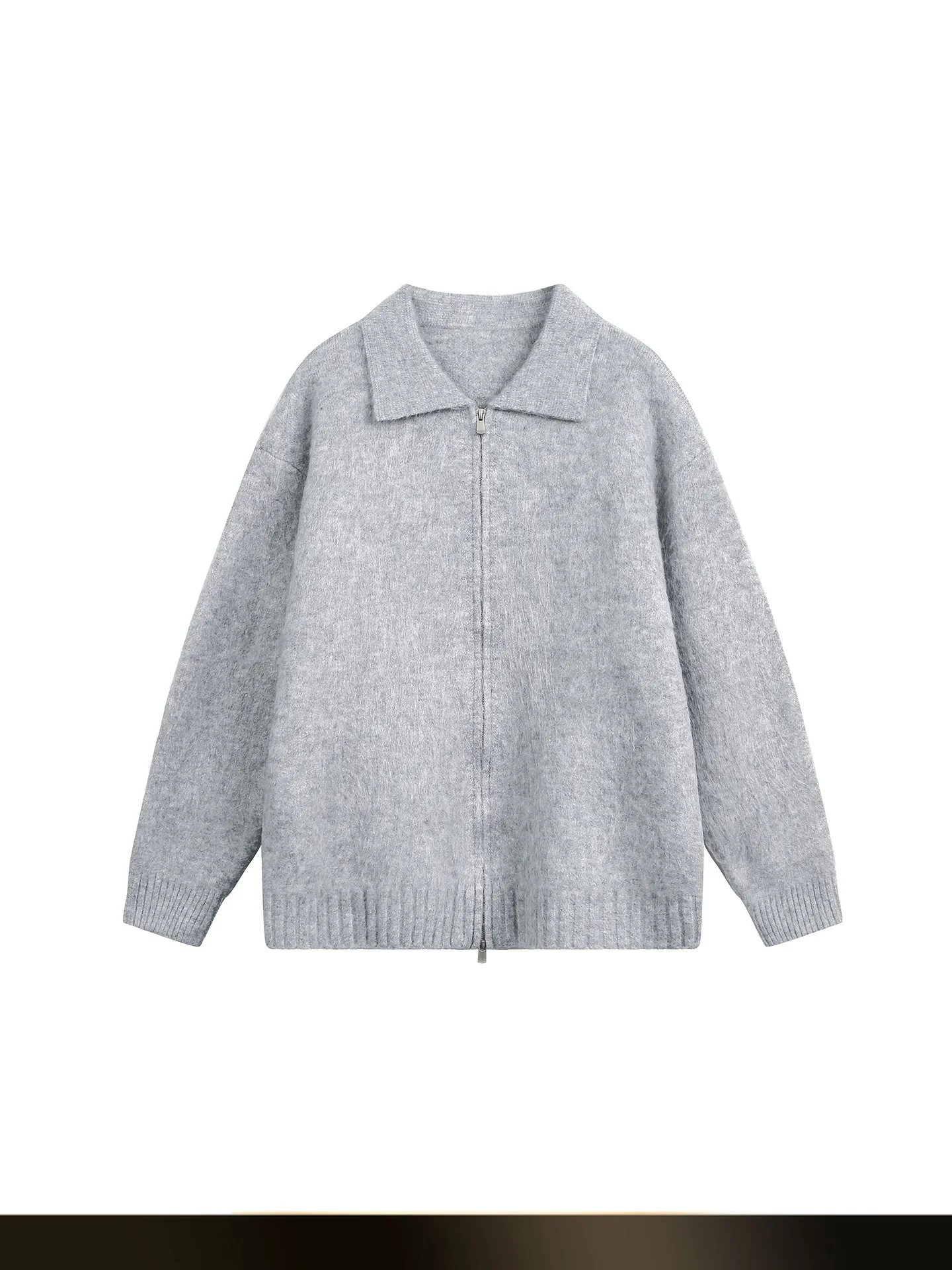 

American Retro Pure Color Simple Plu Open Cardigan Sweater Casual Laid-ba Sle Couple Knitted Coat Autumn Season