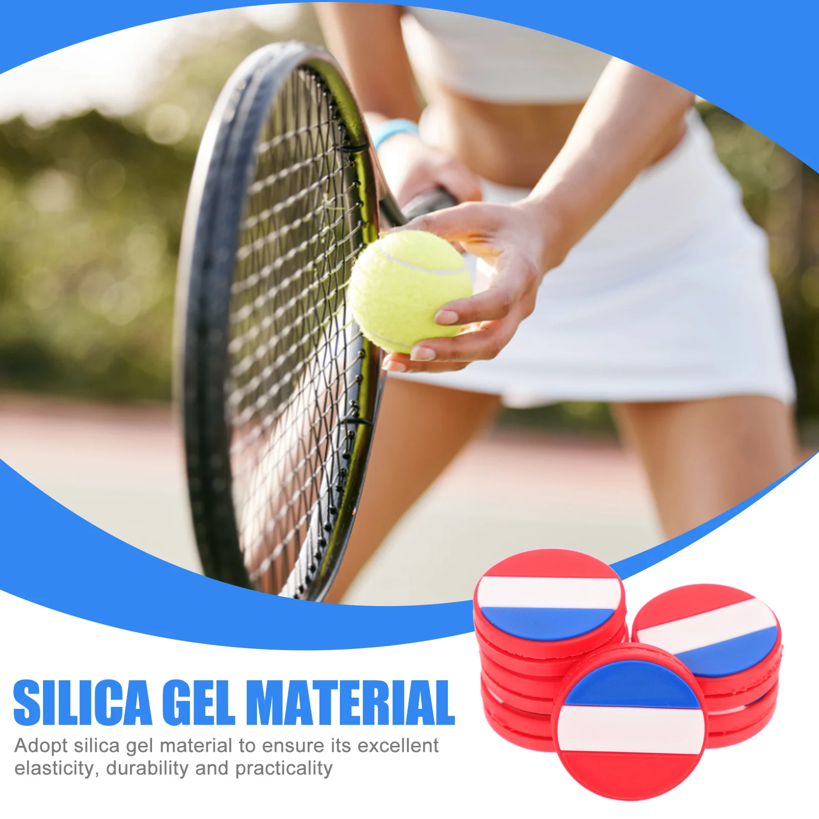 6 قطعة مخمدات التنس السيليكون العلم الوطني نمط مضرب امتصاص الصدمات الاهتزاز المرطب ملحقات التنس