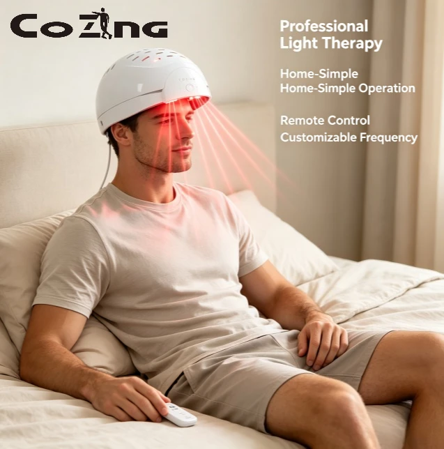 LLLT Laser Medical Grade 650nm Red Light Hair Regrowth Helmet with 300 Diodes for Male Female Pattern Baldness Treatment
