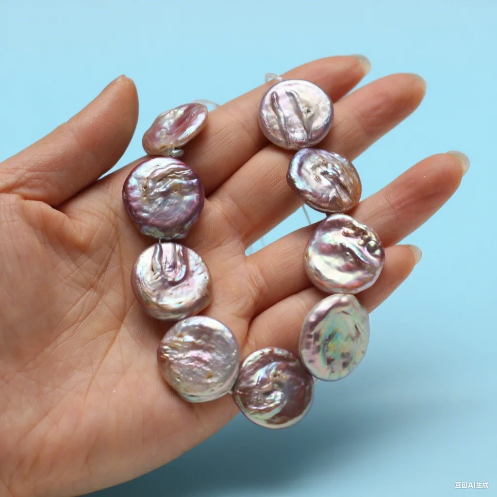 

Natural Freshwater Purple Baroque Pearl Beads Loose Button Shape Bead for Jewelry Making Diy Necklace Earrings Accessories