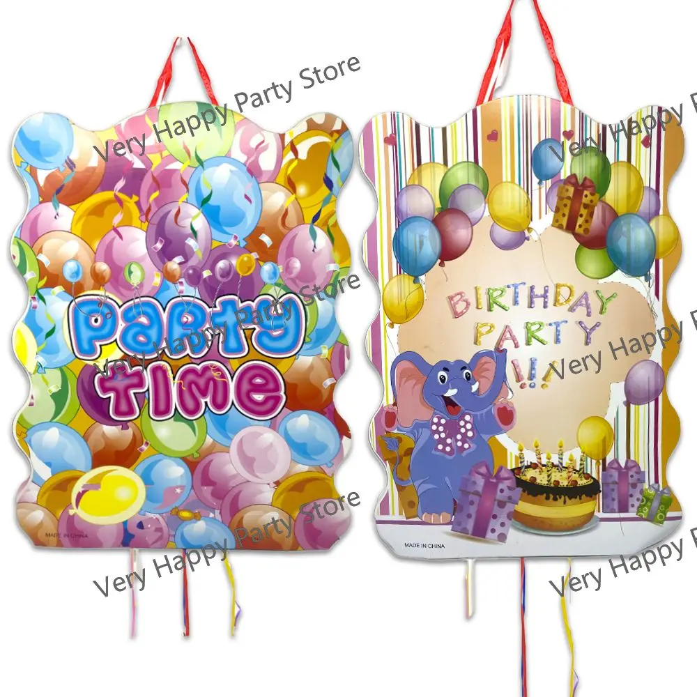 1pcs/lot Party Time Balloon Animal Elephant Theme Birthday Party Pinatas Boy Girl Kids Favor Party Decoration Piñata DIY Pinata