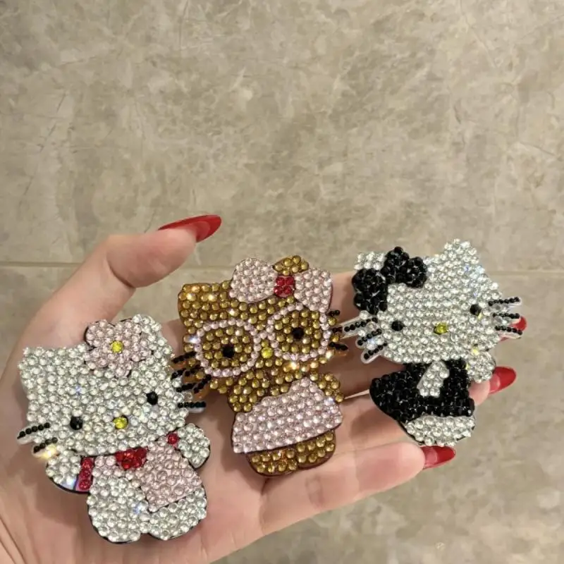 

Kawaii Sanrio Anime Full Diamond Hair Clip Cute Hello Kitty Cartoon Exquisite Fashion Hair Ornaments Headwear Hairpin Girl Gift