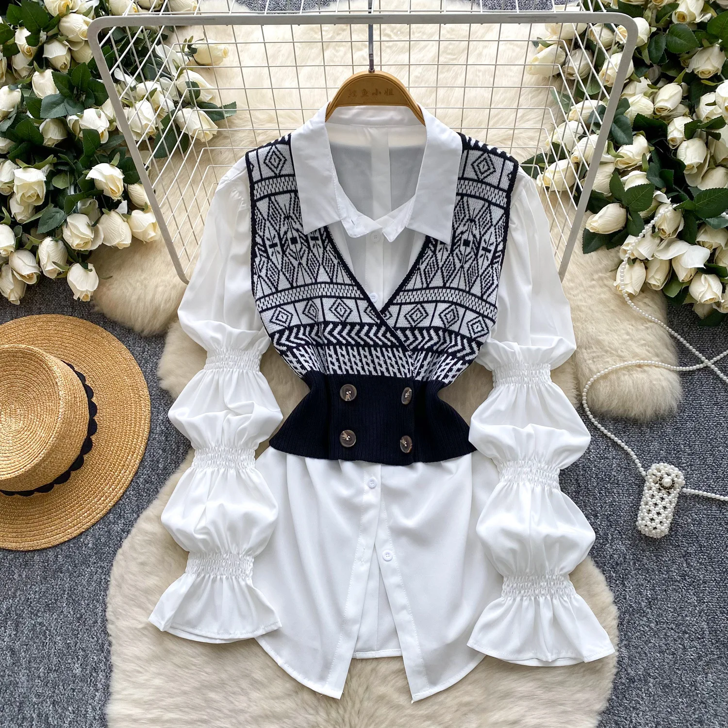 Women Blouses Shirt Turn Down Collar Full Sleeve Tops Slim Fit Work Y2k Streetwear Elegant Shirts Casual Tight Waist Autumn