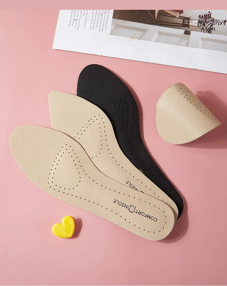Leder-Einlegesohlen für Damen, weiche, rutschfeste Schuhpolster, bequeme Einlegesohle zur Fußgewölbeunterstützung für Füße, Plantarfasziitis, Linderung von Schuheinlagen – Detail 15