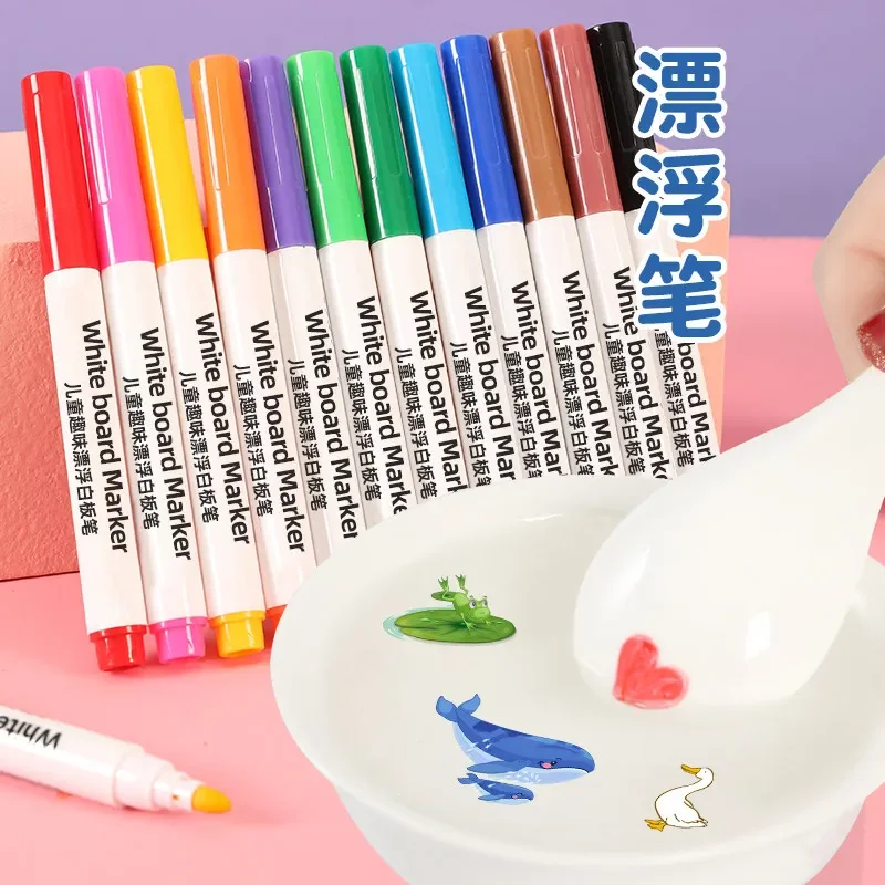 12 Colors Floating Whiteboard Pen for Children and Students, Magic Drawing Pen for Graffiti and Painting, Watercolor Paint Pen
