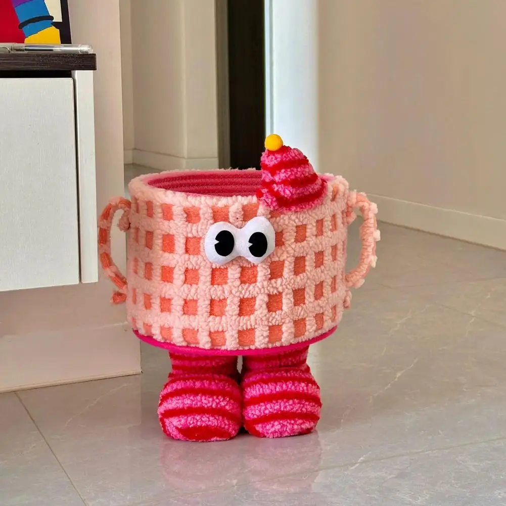 Cartoon Storage Bin Cartoon Storage Basket with Eyes Legs Capacity Vibrant Color Organizer Adorable Multi-functional for Home