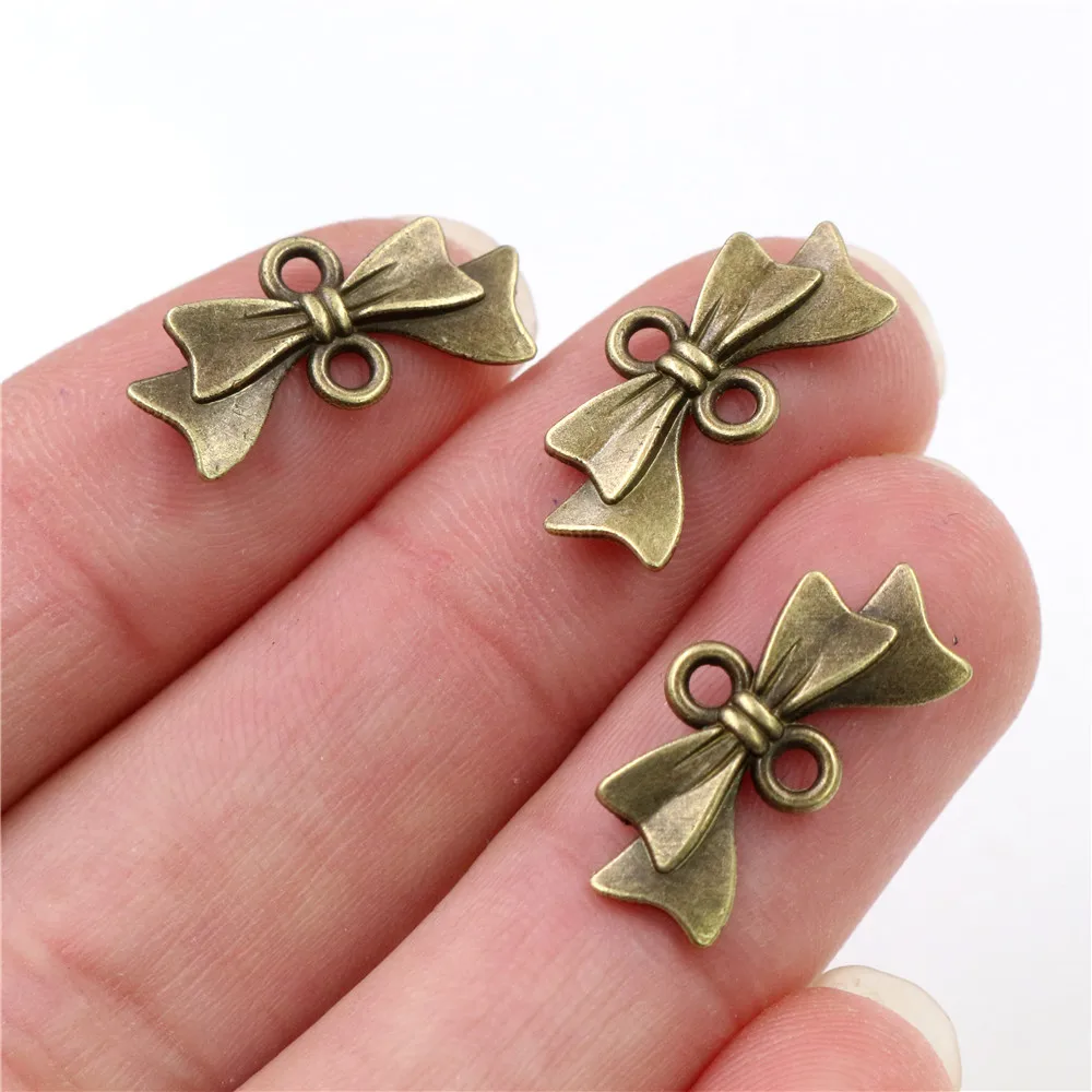 20x10mm 30pcs Antique Silver Plated Bronze Plated Bow Tie Handmade Charms Pendant:DIY for bracelet necklace