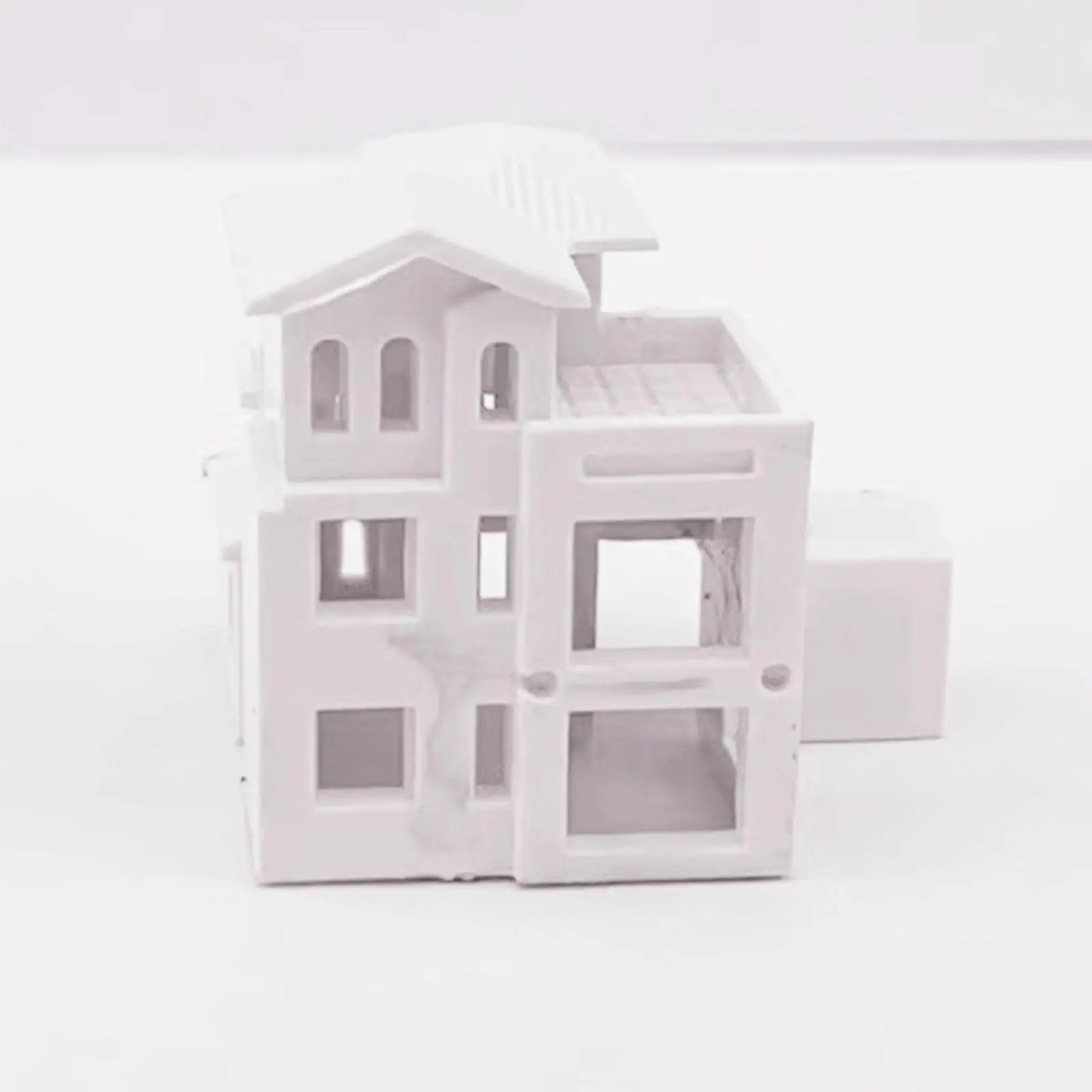 1/500 منزل مصغر فيلا وقوف السيارات مشهد ABS الديوراما الديكور غير مصبوغ طاولة الرمل مركبة للتصميم المعماري #3