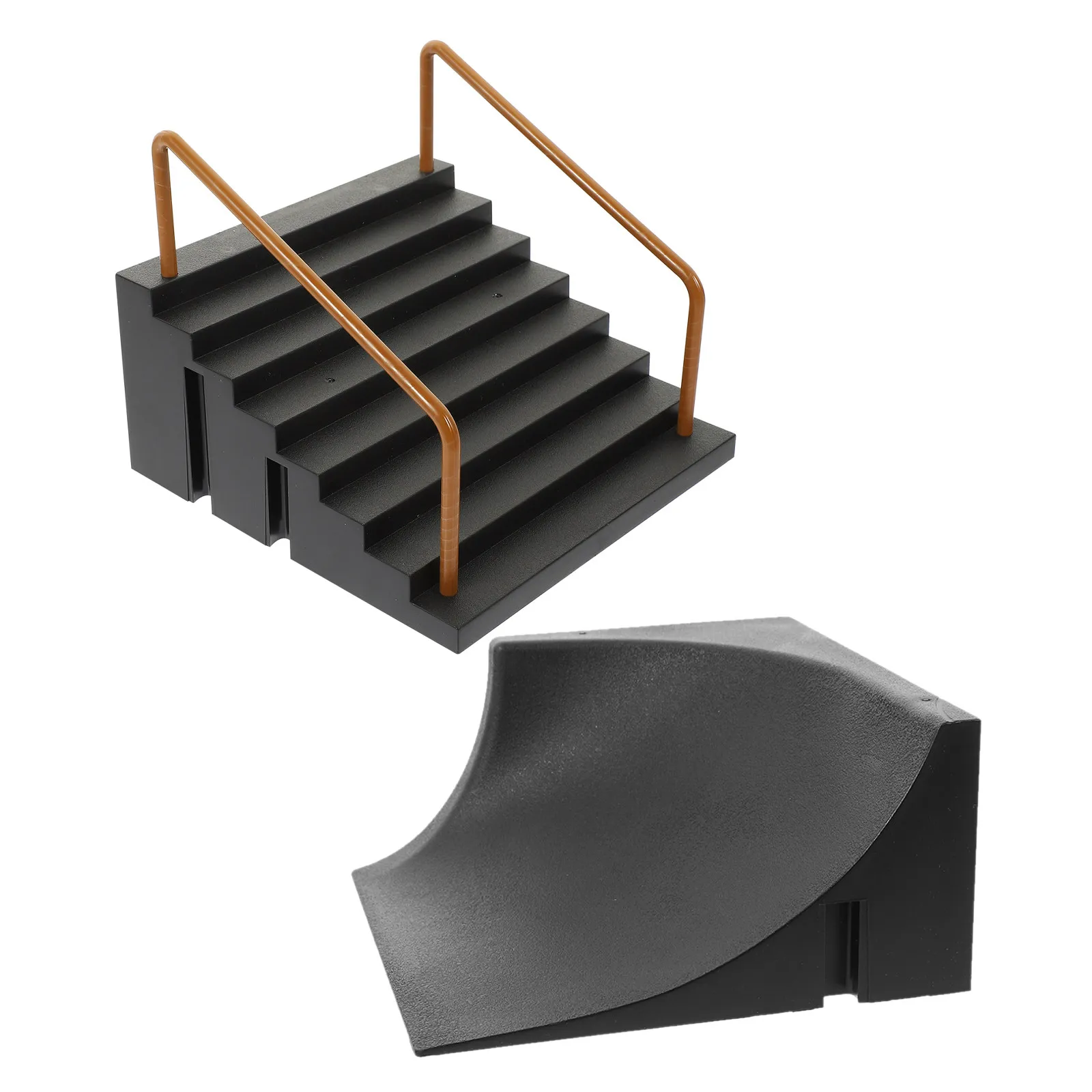 2Pcs Fingerboard Skate Park Ramps Mini Skateboard Ramp Accessories Indoor Fingerboard Obstacle Training Set Mini Skate Ramps