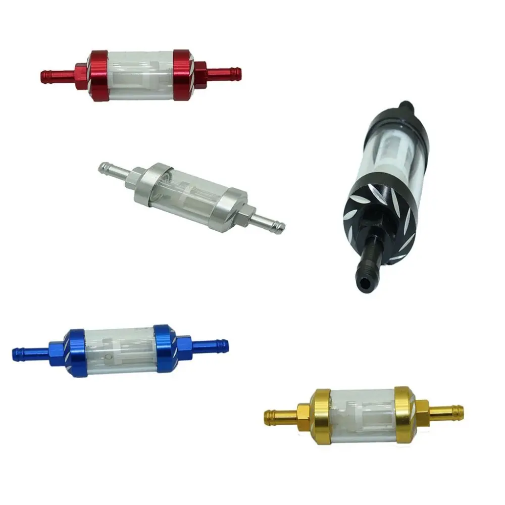 Universal Motorcycle Fuel Filter CNC Aluminum Alloy Gasoline Fuel Gas Filter 8mm Motor Oil Filters