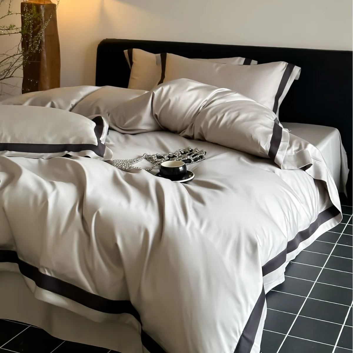 Luxury Tencel Cotton Soft Silky Hotel Style Bedding Set Single Queen King Size Duvet Cover Set Flat/Fitted Bed Sheet Pillowcase