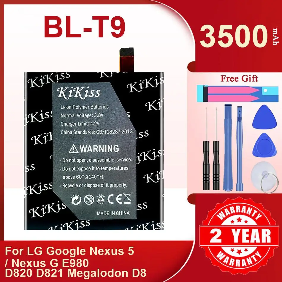 

3500Mah Kikiss Battery BL-T9 For LG Google Nexus 5/Nexus G E980 D820 D821 Megalodon D8