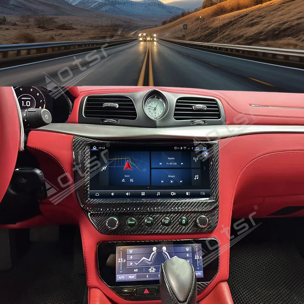 Android Multiplayer For Maserati GT 2007-2015 Car Radio upper and lower dual screen Qualcomm GPS Navigation Carplay Auto 4G