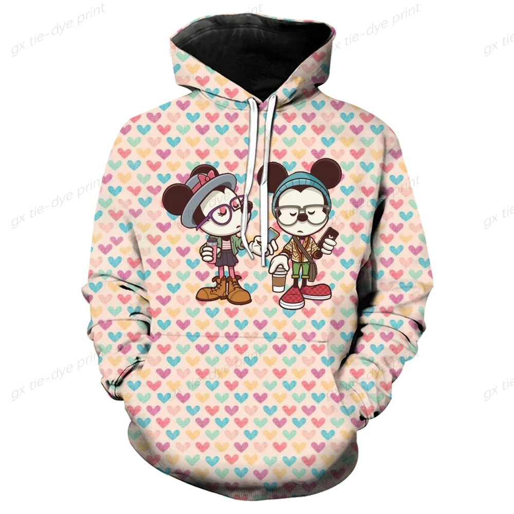 Women Oversized Hoodies Autumn Disney Mickey Mouse Print Hooded Sweatshirts Female Casual Long Sleeve Pullover Tops Streetwear