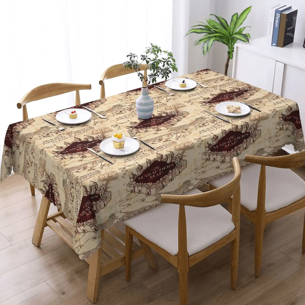 Marauders Magic Map Tablecloth Restaurant Kitchen Rectangular Tablecloth Festival Party Tablecloth Outdoor Dining Table Cover