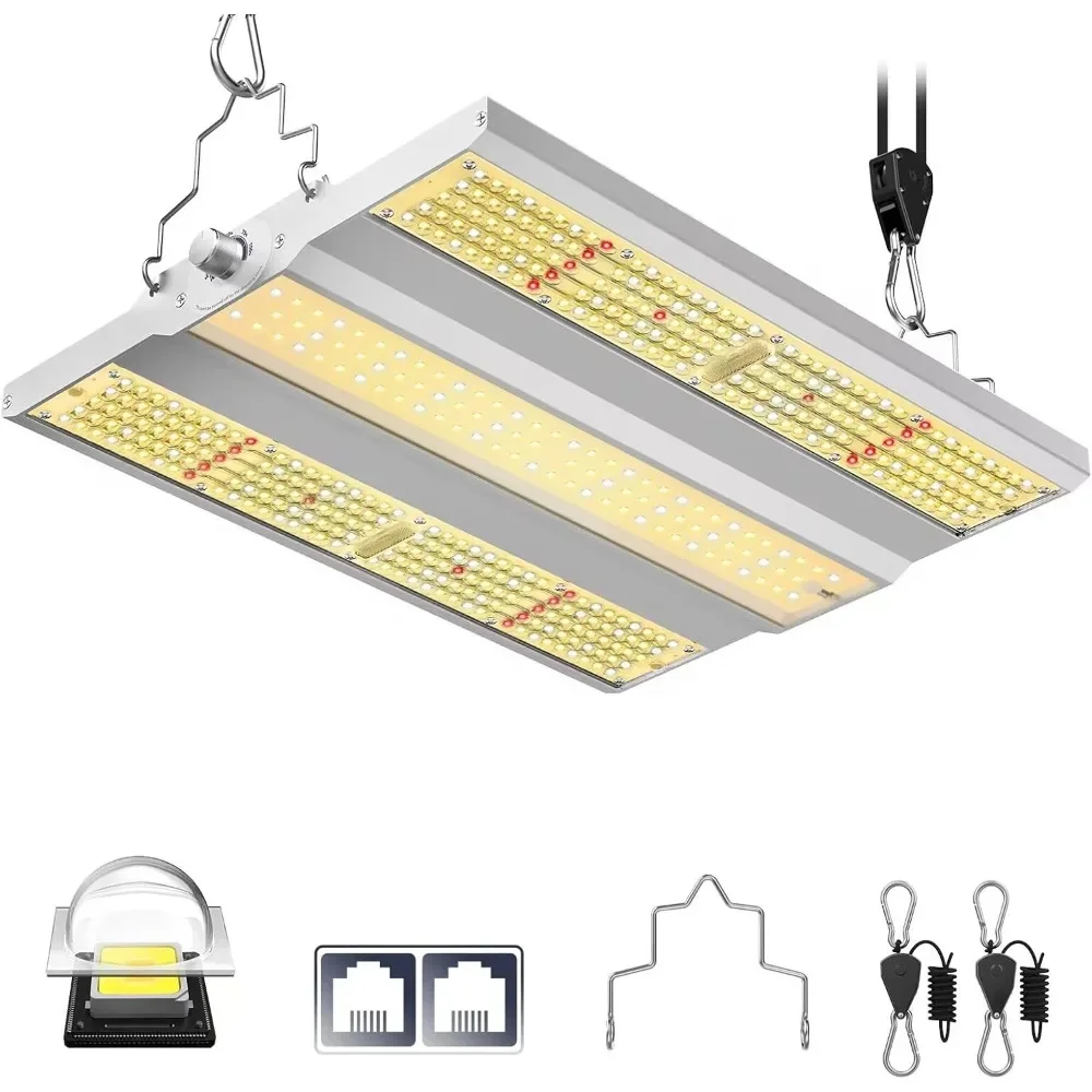 HOME.2024 XS1500 Pro LED Grow Lights for Seed Starting Vegetables Bloom, New-gen Lens Dimming Daisy Chain Full Spectrum Grow