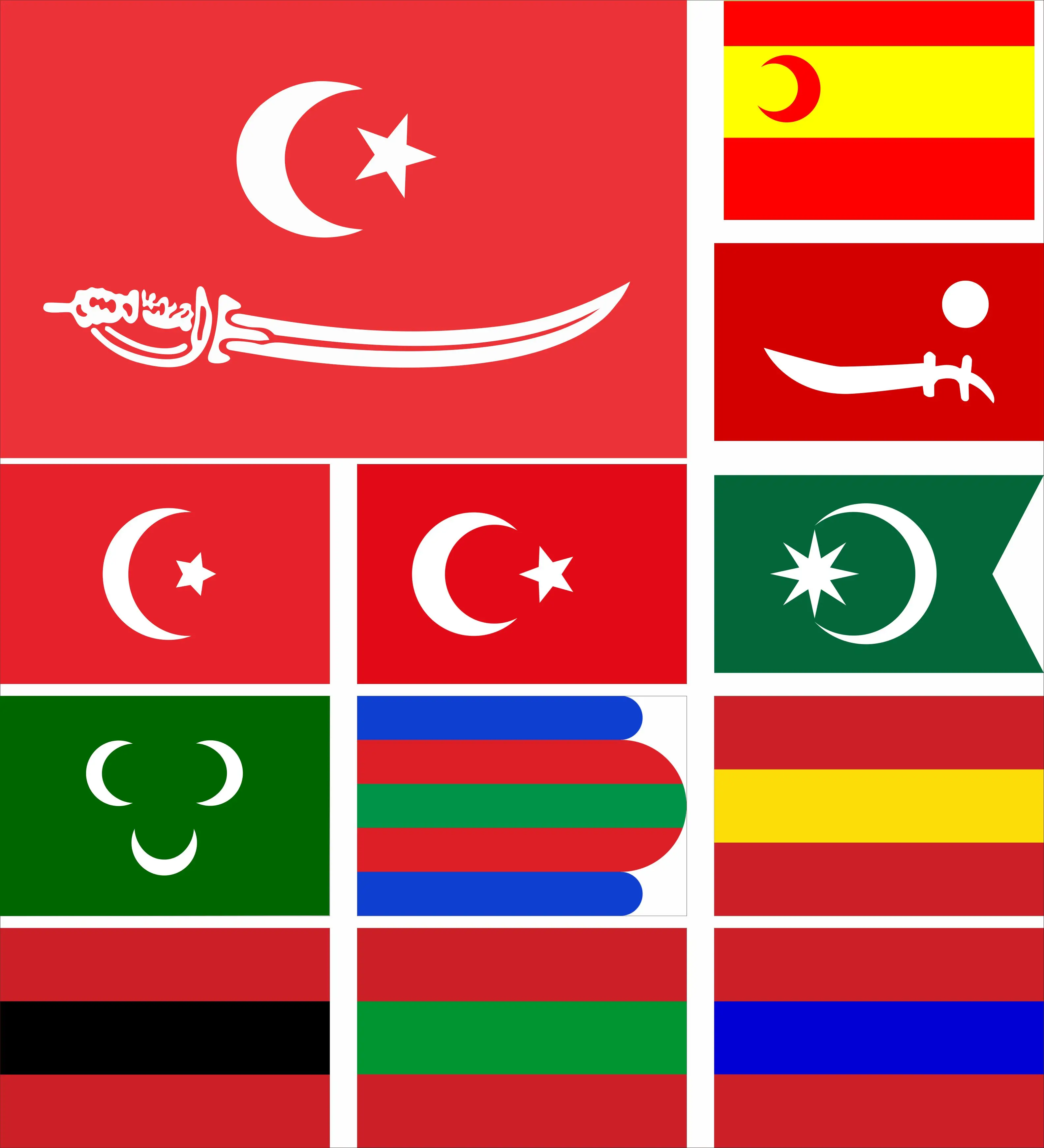 Ottoman Empire Flags Eight vassal states Historical Banners & National Ensigns 3X5FT 90X150CM