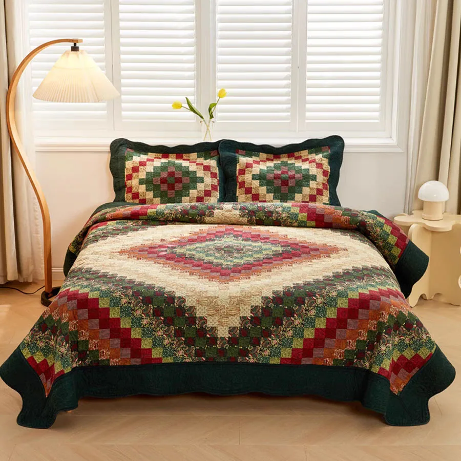 Oversize Vintage Cotton Quilt Set 3PCS Bedspread on the Bed Quilted Bed Cover King Queen Size Summer Comforter for Bed Coverlet