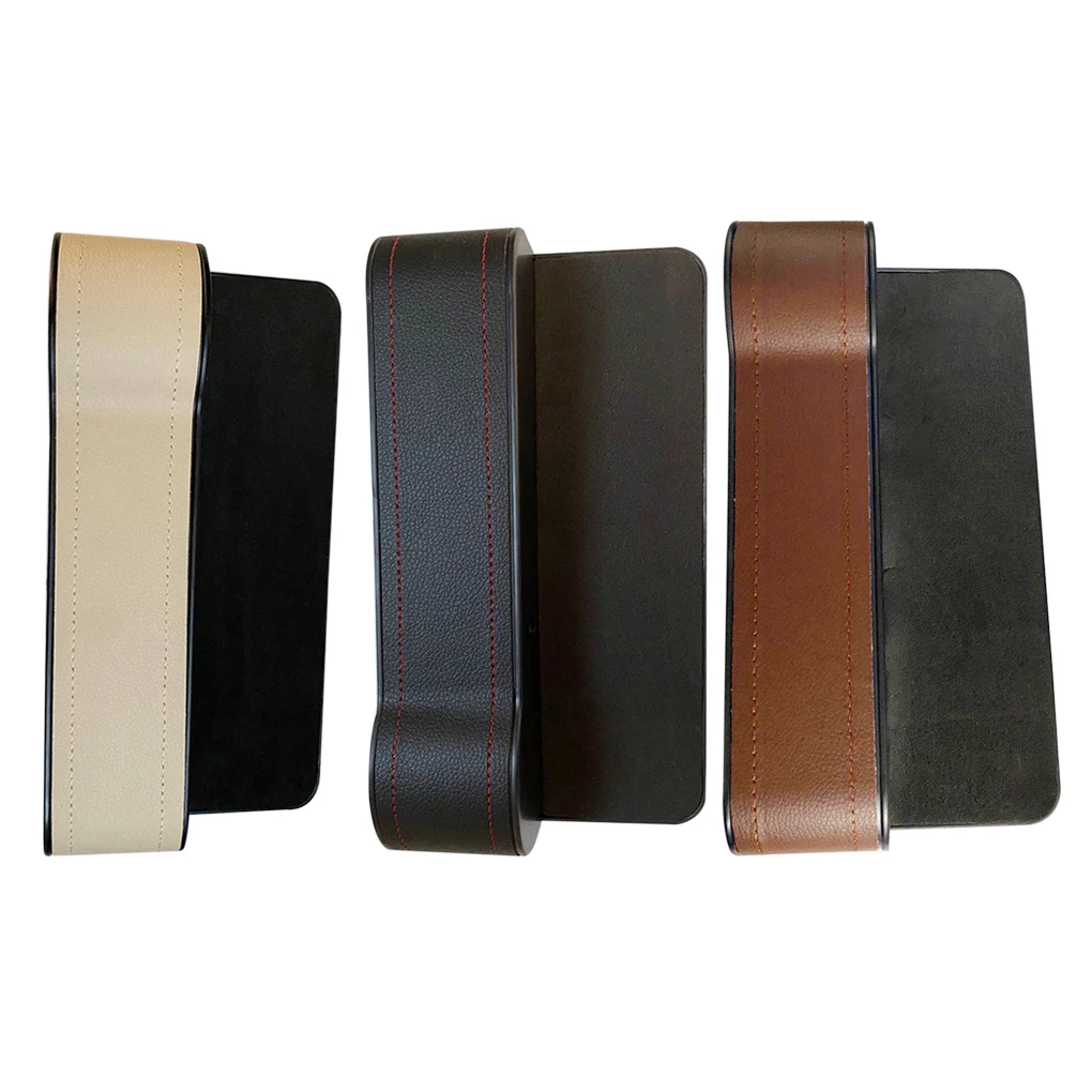 Car Crevice Organizer Pocket Cup Holder Central Console Crevice Storage Box Automotive Accessory, Beige