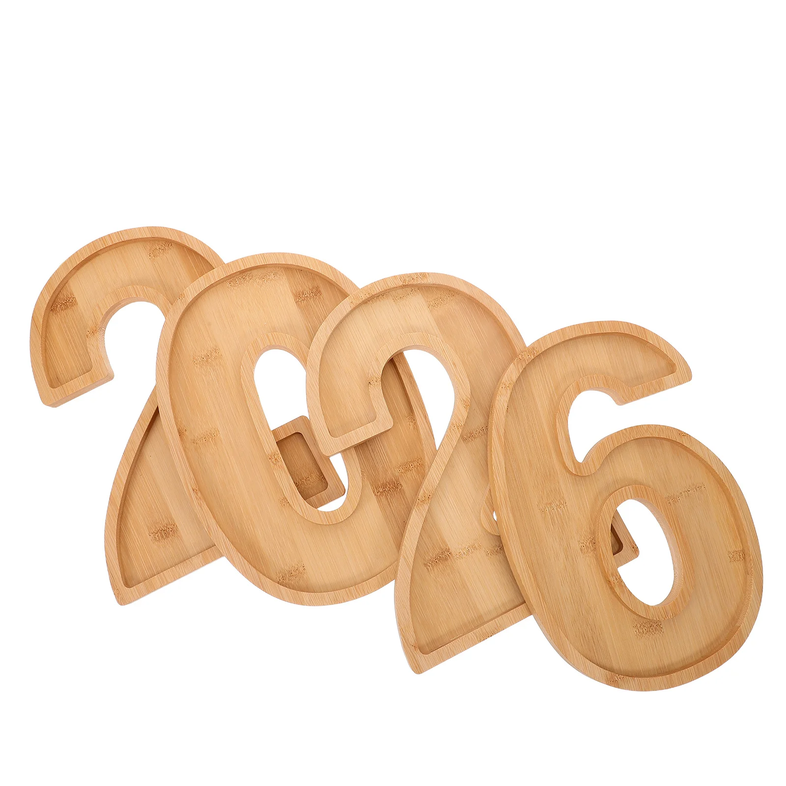 4 قطعة صينية تقديم الوجبات الخفيفة الخشبية 2026 أطباق على شكل أرقام للعام الجديد حفلة التخرج عطلة الجبن مجلس بوفيه العرض #1