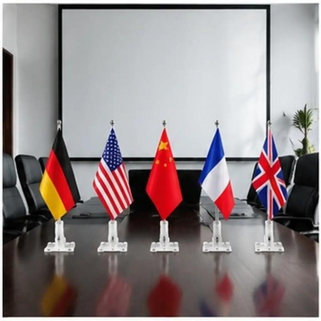 Aluminum Alloy Flag Pole Holder Portable Desktop Stable Table Stand for Negotiation Meeting Garden Flag Display