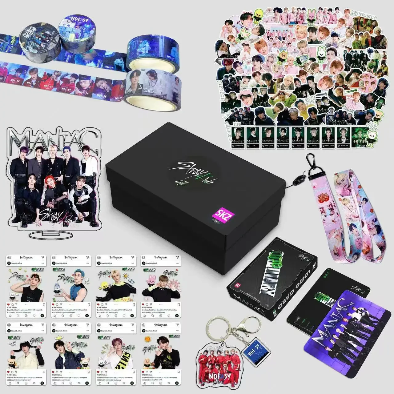 Kpop Hyunjin Felix Gift Box Album ATE Lomo Cards Stickers Masking Tape Acrylic Stand Combination Kits Fans Collection Gifts