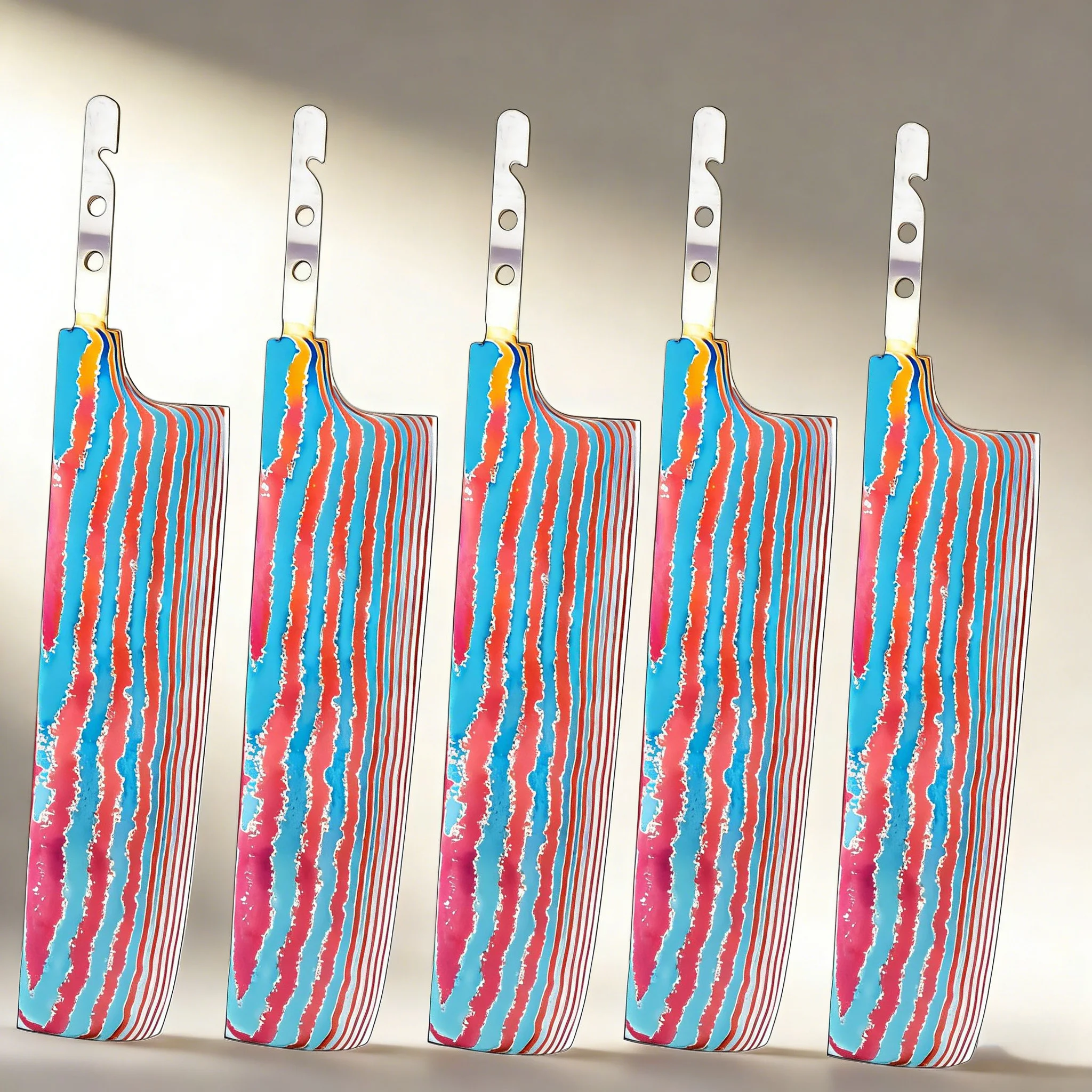 

1/2/3/4/5 шт., Титановое дамасское лезвие ножа Накири, ультра-острое лезвие, сменное лезвие для DIY-энтузиастов, аксессуар для кухонного ножа