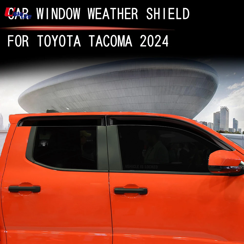 For Toyota Tacoma 2024 2025 Car Window Visor Sun Bar Side Window Deflectors Rain Cuard  Waterproof Shield Exterior Accessories